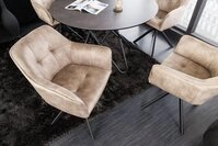 riess-ambiente Esszimmerstuhl LOFT champagner/schwarz &ndash; Samt, drehbar,