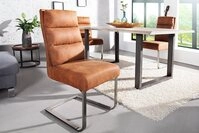 riess-ambiente Freischwinger COMFORT vintage hellbraun / silber, Esszimmer &middot;
