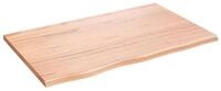 vidaXL Tischplatte Tischplatte Hellbraun 80x50x2 cm Massivholz Eiche Behandelt (1 St)