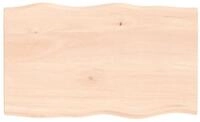 vidaXL Tischplatte, 100x60x2 cm Massivholz Eiche Unbehandelt Baumkante