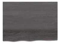 vidaXL Tischplatte Tischplatte Dunkelbraun 80x60x(2-4)cm Massivholz Eiche (1 St)