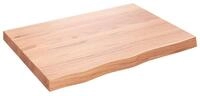 vidaXL Tischplatte Tischplatte Hellbraun 80x60x(2-6) cm Massivholz Eiche Behandelt (1