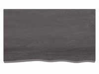 vidaXL Tischplatte Tischplatte Dunkelbraun 100x60x(2-6)cm Massivholz Eiche (1...