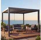 MCW Pergola MCW-L46-10-3x4, BxTxH: 400x300x220 cm, Dach mit drehbaren Lamellen,