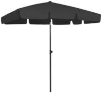 vidaXL Sonnenschirm Strandschirm Schwarz 200x125 cm