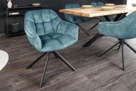riess-ambiente Polsterstuhl PAPILLON petrol/schwarz &ndash;Samt-Bezug, mit Armlehne,