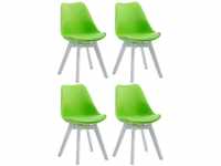 CLP 4er Besucherstühle Borneo Kunstleder mit Kunststoffsitzschale grün,...