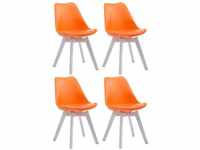 CLP 4er Besucherstühle Borneo Kunstleder mit Kunststoffsitzschale orange,...