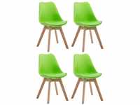 CLP 4er Besucherstühle Borneo Kunstleder mit Kunststoffsitzschale grün,...
