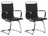 CLP 2er Set Stühle Burnley mit Gestell aus Metall in Chromoptik schwarz,...