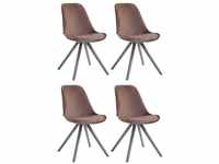 CLP 4er Set Stühle Toulouse Samt Rund mit Sitzpolster und runden Holzbeinen...