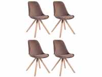 CLP 4er Set Stühle Toulouse Samt Square mit Sitzpolster und eckigen Holzbeinen...