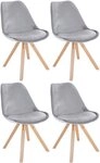 CLP Esszimmerstuhl St&uuml;hle Sofia Samt (4er Set), mit Holzgestell