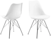 ACTONA GROUP 4-Fu&szlig;stuhl (4er-Set) in weiss, Chrom - 48,5x85,5x54 (BxHxT)...