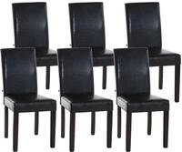CLP Esszimmerstuhl Ina Kunstleder (6er Set), Holz, ohne Armlehnen