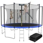 Kinetic Sports Gartentrampolin SALTO PLUS, &Oslash; 400 cm, Komplett-Set mit Leiter,