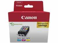 Canon CLI-521 C/M/Y Multipack Tintenpatrone (Packung, 3-tlg)