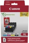 Canon CLI-551XL BK/C/M/Y + Photo Value Pack Tintenpatrone (Packung, 4-tlg)