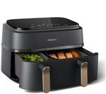 Philips Hei&szlig;luftfritteuse 3000 Series NA352/00, Dual Basket Airfryer mit 9L