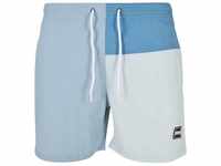 URBAN CLASSICS Badeshorts Urban Classics Herren 3 Block Swim Shorts, blau