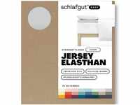 Schlafgut EASY Jersey Elasthan Topper Spannbettlaken grey light 90-100x190-220...