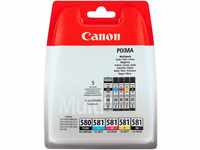 Canon PGI-580BK/CLI-581 BK/C/M/Y Pigment- und Farbstofftinte Multipack...