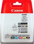 Canon PGI-580BK/CLI-581 BK/C/M/Y Pigment- und Farbstofftinte Multipack...