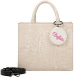 Buffalo Umh&auml;ngetasche 2-Tone Croco Big Boxy Shopper - Wei&szlig; Taupe, abnehmbarer...