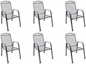 MFG Freizeitm&ouml;bel Gartenstuhl Zingst Streckmetall Stapelsessel 6 er Set /