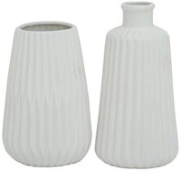BOLTZE GRUPPE GmbH Dekovase Vase Blumenvase Porzellan Esko wei&szlig; H 17 cm 2er Set