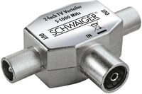 Schwaiger 2-fach Aufsteckverteiler (TV) TV-Adapter, Metall, 1 x IEC Buchse, 2 x...