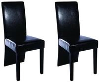 vidaXL Esszimmerstuhl Esszimmerst&uuml;hle 2 Stk. Schwarz Kunstleder (2 St)