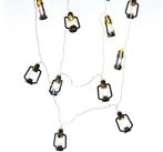 MARELIDA LED-Lichterkette Mini Laternen Dekogirlande mit 10 schwarzen Mini