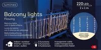 Lumineo Lichtervorhang Lumineo Balkonbeleuchtung 220 LED 2x1 m warm wei&szlig;,