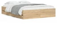 vidaXL Bettgestell, Bettrahmen mit Schubladen Sonoma-Eiche 120x200cm...