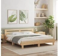 vidaXL Bettgestell, Bettrahmen mit Kopfteil Sonoma-Eiche 160x200 cm...
