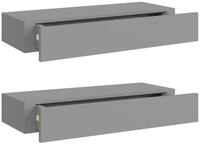 vidaXL Wandregal 60 x 235 x 10 cm Wand-Schubladenregale 2 Stk Grau 60x23,5x10...