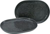 creaTable Servierplatte Orient Mandala, Porzellan, (Set, 2-tlg), Servierset, je 28x20