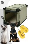 MAELSON Hunde-Transportbox Soft Kennel faltbare Hundebox / Tier Transportbox Beige