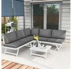 Outsunny Sitzgruppe 4-tlg. Gartenm&ouml;bel-Set mit Ecksofa, Doppelsofa, Couchtisch,