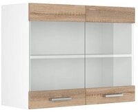 Vicco Glash&auml;ngeschrank R-Line, Sonoma/Wei&szlig;, 80 cm (1-St)