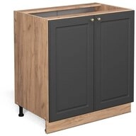 Vicco Unterschrank Fame-Line, Anthrazit-Gold/Goldkraft Eiche, 80 cm mit Regal,...