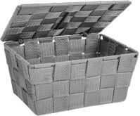 WENKO Badaccessoire-Set WENKO Badkorb Adria mit Deckel Grau