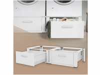 ML-Design Doppel Waschmaschinen Untergestell, 128x53,5x31,5 cm, Weiß, aus...