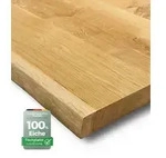 holz4home&reg; Esstischplatte Massivholz Eiche mit Baumkante I Massivholzplatte Natur