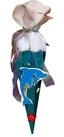 Roth Schult&uuml;te Bastelt&uuml;te Delfin, 40 cm, eckig, mit wei&szlig;em Kreppverschluss,