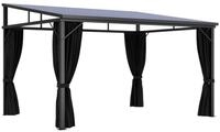 vidaXL Pavillon Pavillon Gartenzelt mit Vorh&auml;ngen 405x294x244 cm Anthrazit
