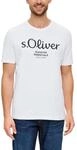 T-Shirt S.OLIVER, Herren, Gr. S, wei&szlig;, Single Jersey, Obermaterial: 100%...
