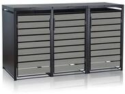 Zelsius M&uuml;lltonnenbox f&uuml;r drei M&uuml;lltonnen, Anthrazit RAL 7016, T&uuml;r in...