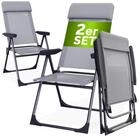 Casaria Gartenstuhl, Klappbar 2er Set 6-fach Verstellbar Alu mit hoher...